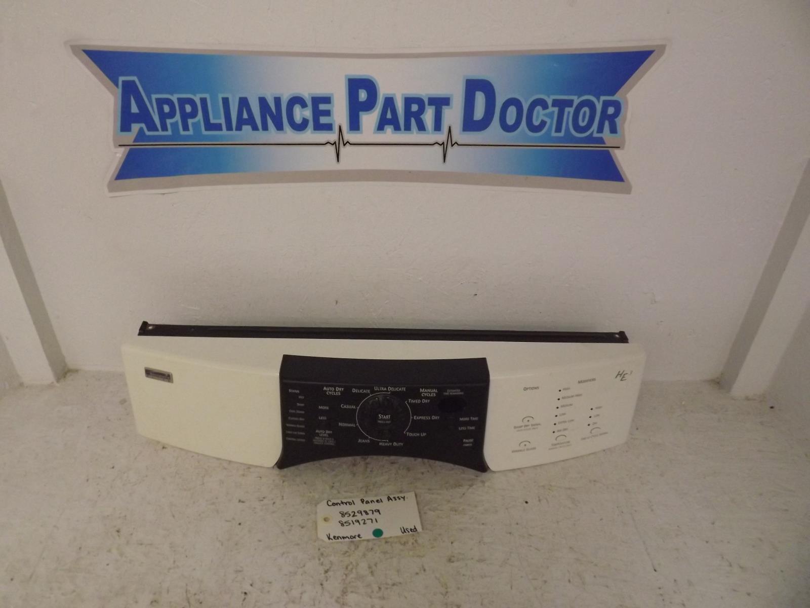 Kenmore Dryer 8529879 8519271 Control Panel Assembly Used Kenmore Dryer 8529879 8519271 Control Panel Assembly Used